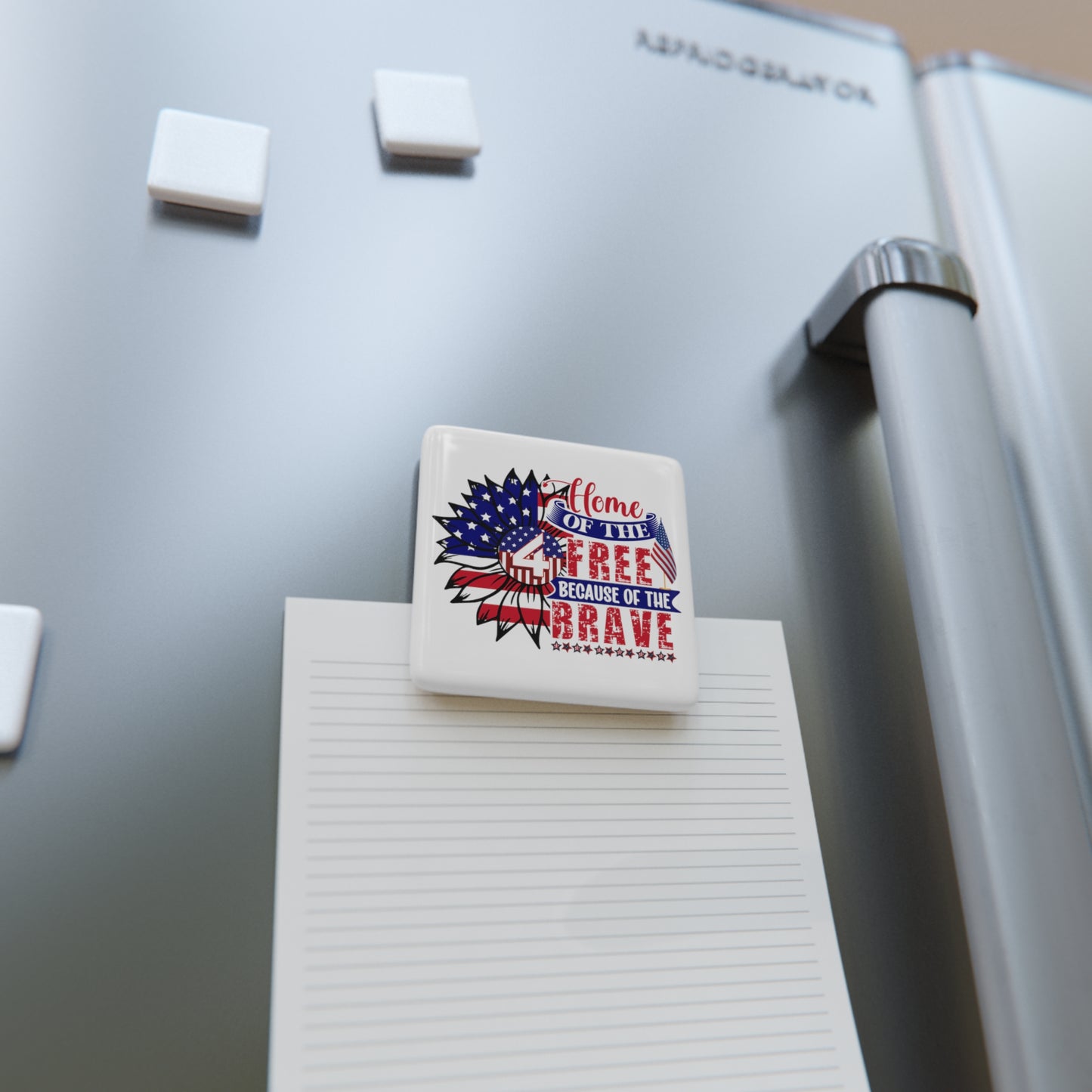 Happy 4th of July Porcelain Magnet, Square, America, Flag, Peace Love America. Proud To Be An American, Red White Blue Magnet, God Bless America Magnet.