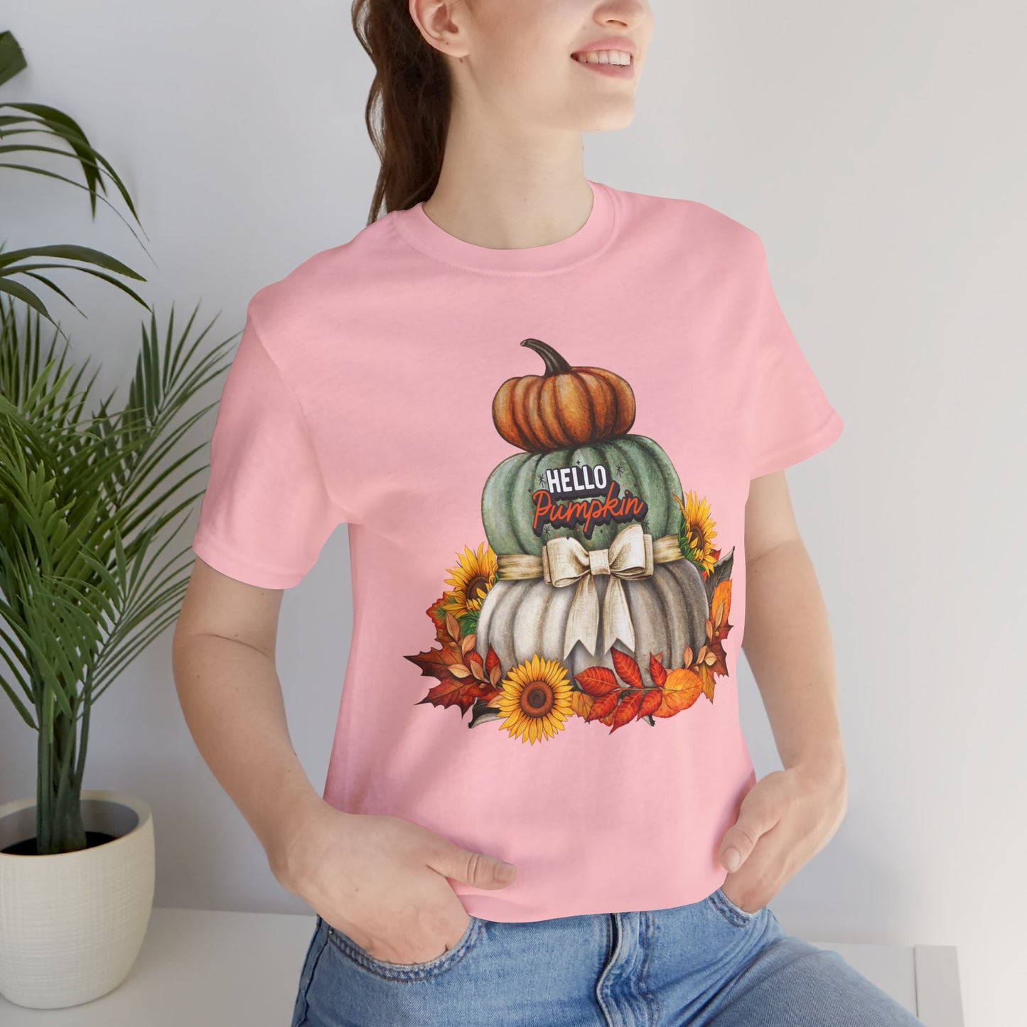 Hello Pumpkin Thanksgiving T-shirt, Happy thanksgiving 2024 T-shirt, Thanksgiving Gift,Turkey Shirt, Family Thanksgiving, Holiday Outfit.