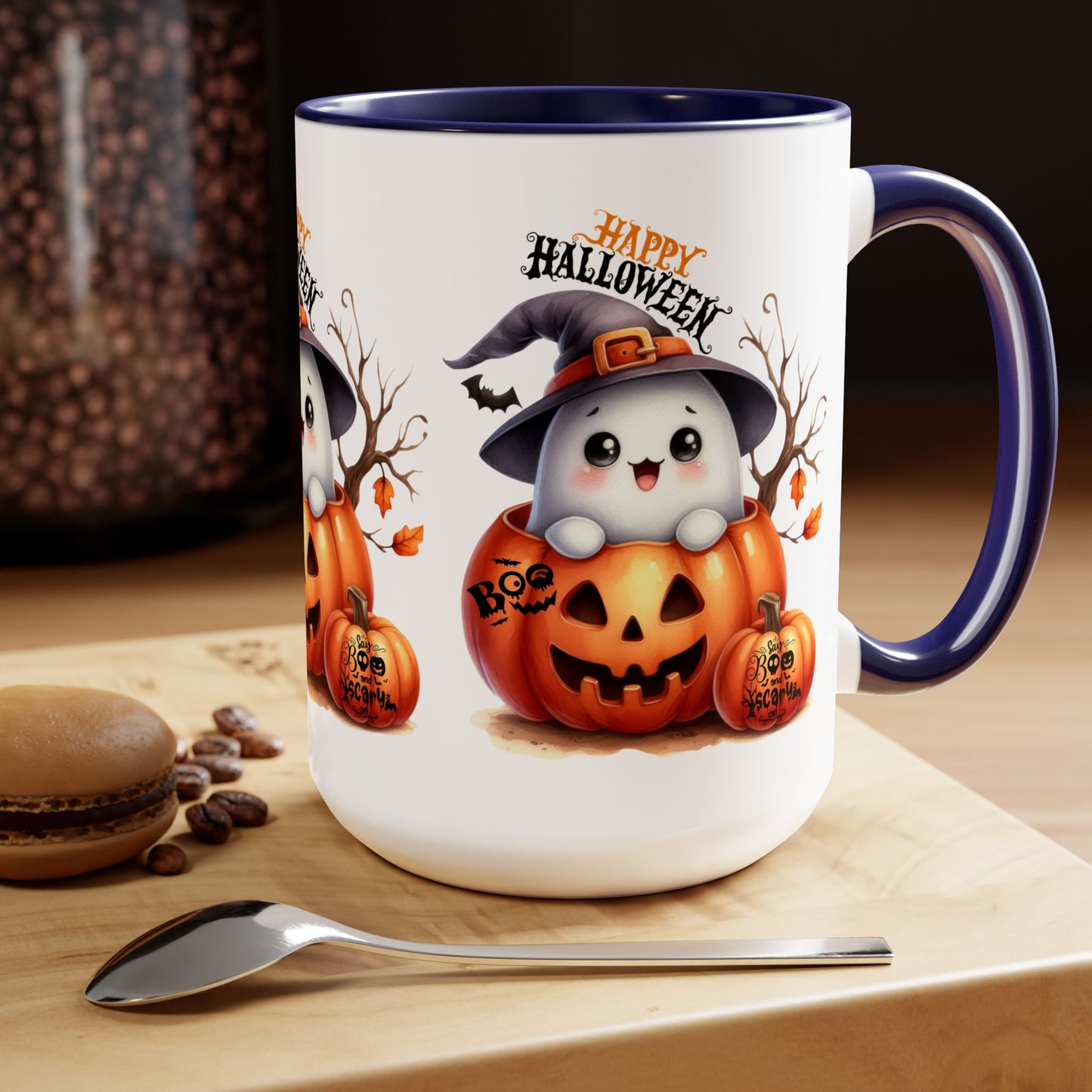 Happy Halloween Coffee Mug,  Let's Go Halloween Coffee Mug, Trick or Treat Halloween Coffee Mug, Cute Skeleton Coffee Mug, Spooky Season Halloween Coffee Mug.