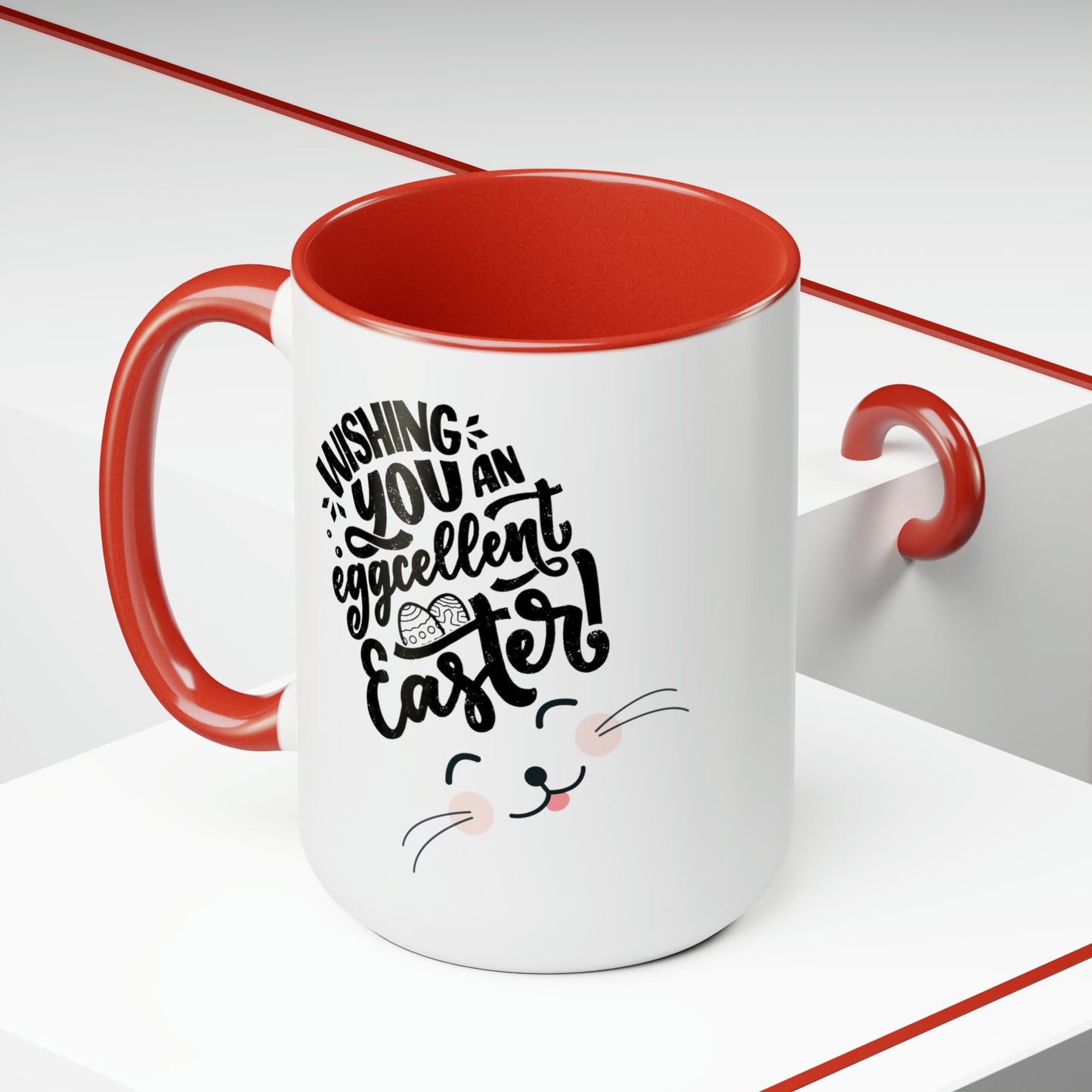 Happy Easter Two-Tone Coffee Mugs, 15oz