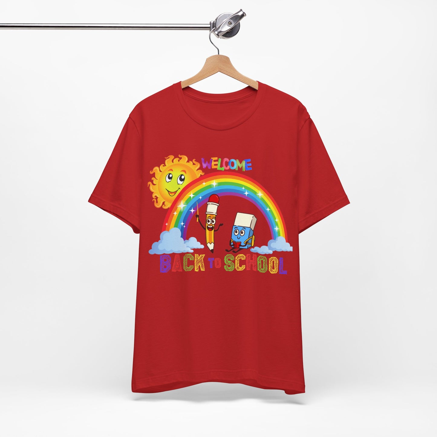 Welcome Back To School T-Shirt, Hello Teacher T-Shirt, Back To School T-Shirt, Teach Love Inspire Teacher Shirt, Teacher Back To school unisex jersey short sleeve.First Day Vibes T-Shirt.