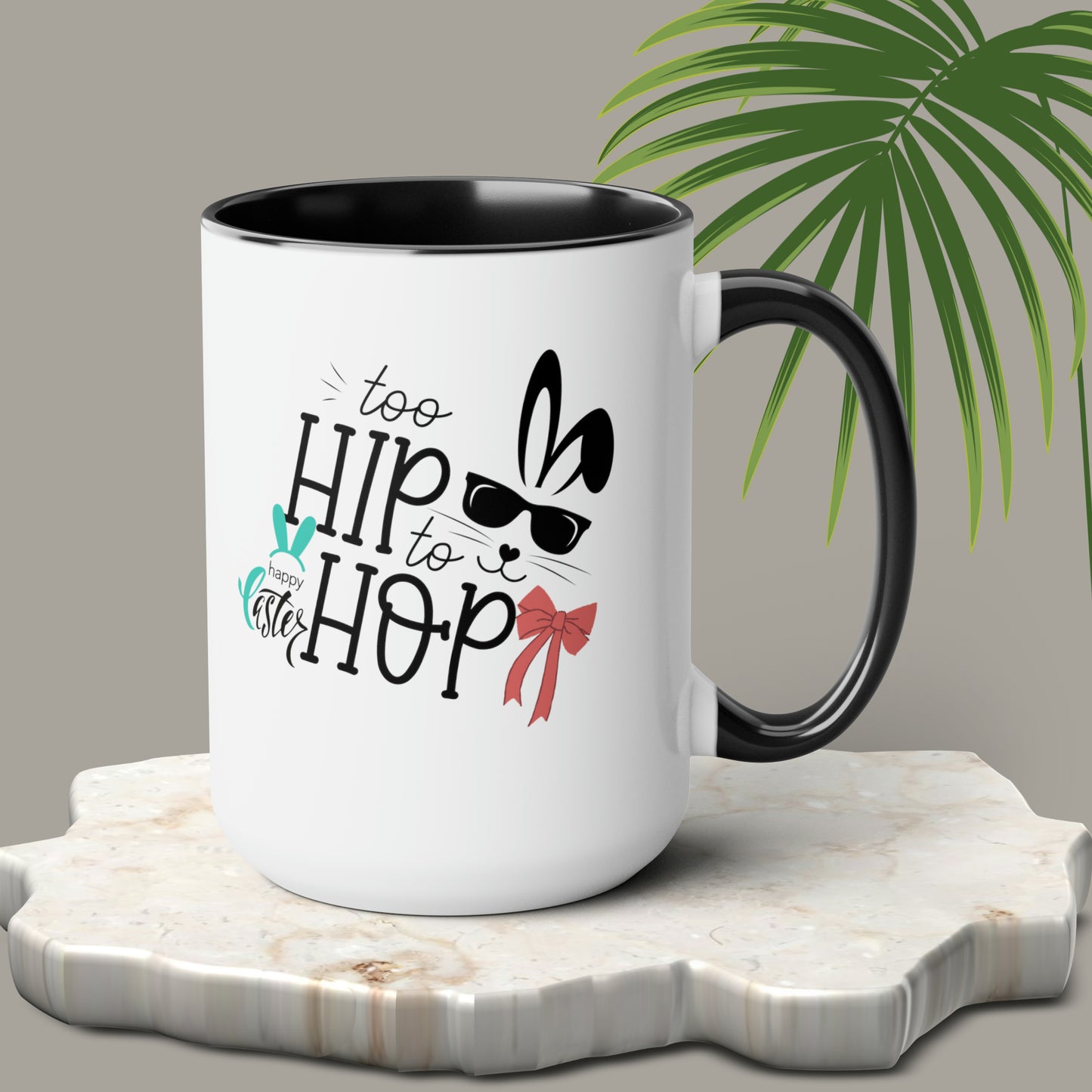 Too Hip To Hop Two-Tone Coffee Mugs, 15oz