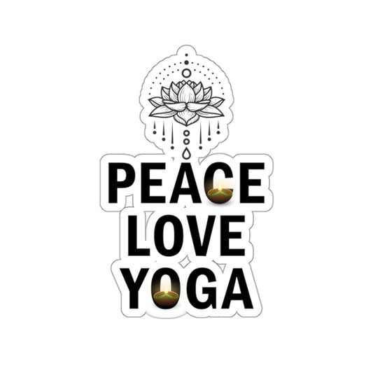 Peace Love Yoga Kiss-Cut Stickers , Cute Yoga Kiss-Cut Stickers, Mindful Gift, Yoga lovers Kiss-Cut Stickers, Yoga Instructor Gift, Gift For Yoga lovers, Gift For Yogi.