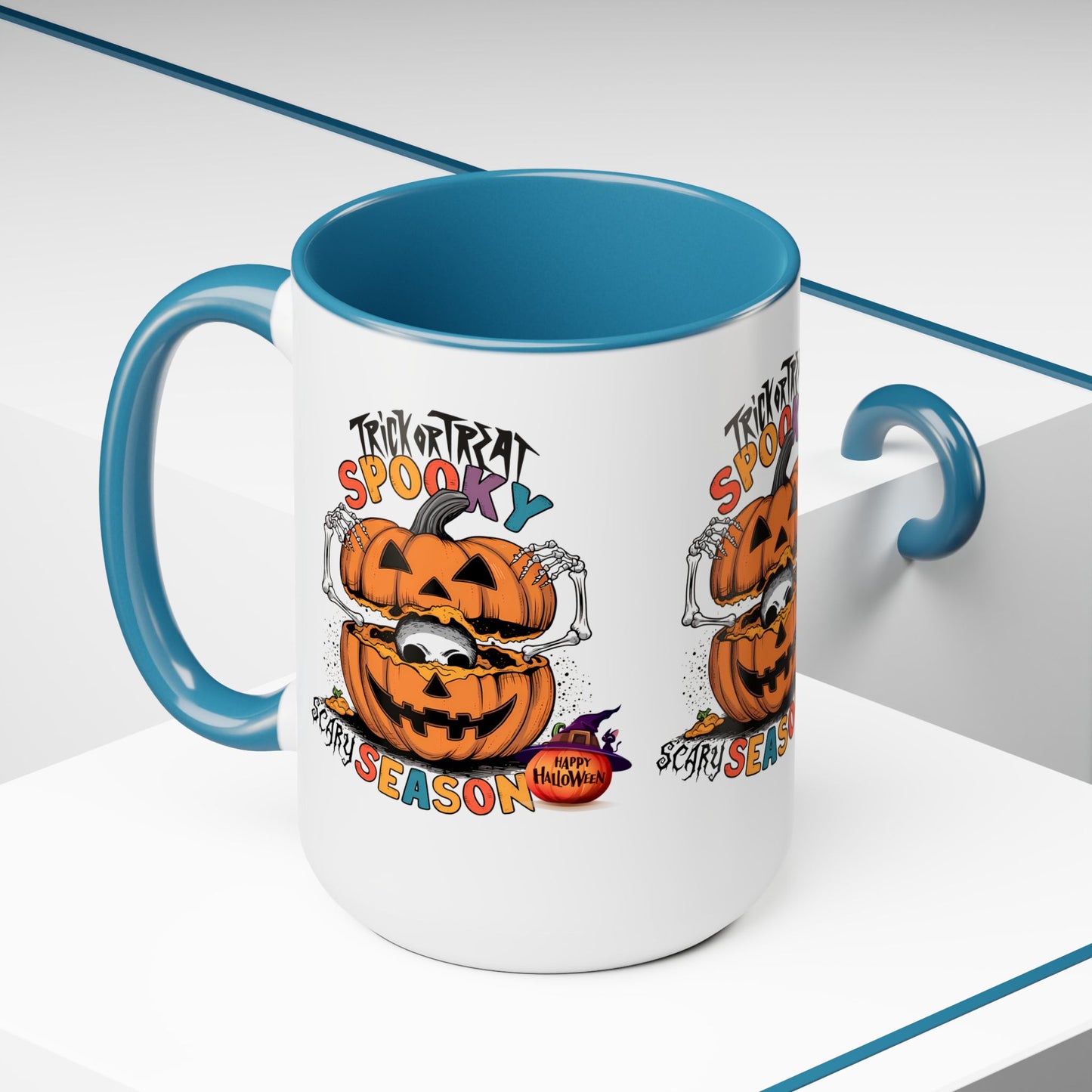 Spooky Scary Halloween Coffee Mug,  Let's Go Halloween Coffee Mug, Trick or Treat Halloween Coffee Mug, Cute Skeleton Coffee Mug, Spooky Season Halloween Coffee Mug.