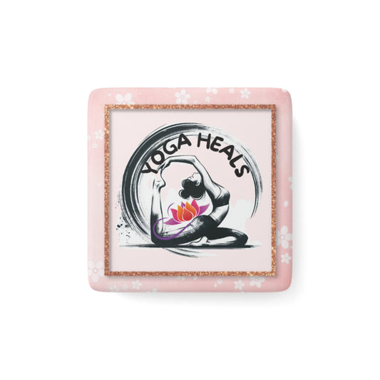 Yoga Heals Yoga Porcelain Magnet, Square, Cute Porcelain Magnet, Mindful Gift, Yoga lovers Porcelain Magnet, Yoga Instructor Gift, Gift For Yoga lovers, Gift For Yogi.