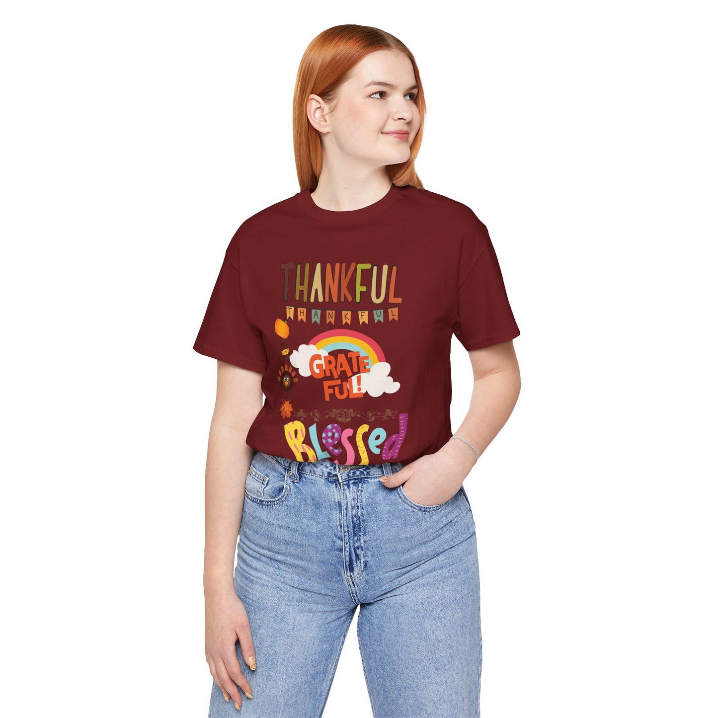 Thankful Grateful Blessed T-shirt, Happy Thanksgiving T-shirt, Happy thanksgiving 2024 T-shirt, Thanksgiving Gift,Turkey Shirt, Family Thanksgiving, Holiday Outfit.