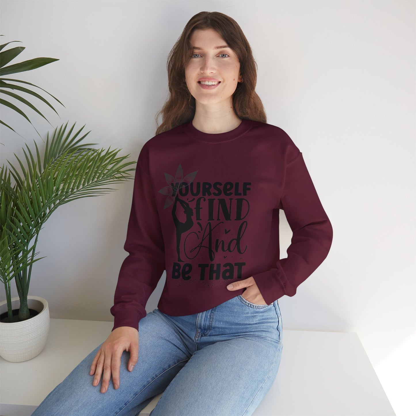 Find Yourself Yoga unisex heavy blend crewneck sweatshirt,Yoga workout Sweatshirt,Yoga lovers Sweatshirt, Yoga Instructor Gift, Gym Sweatshirt, Gift For Yoga lovers, Gift For Yogi.