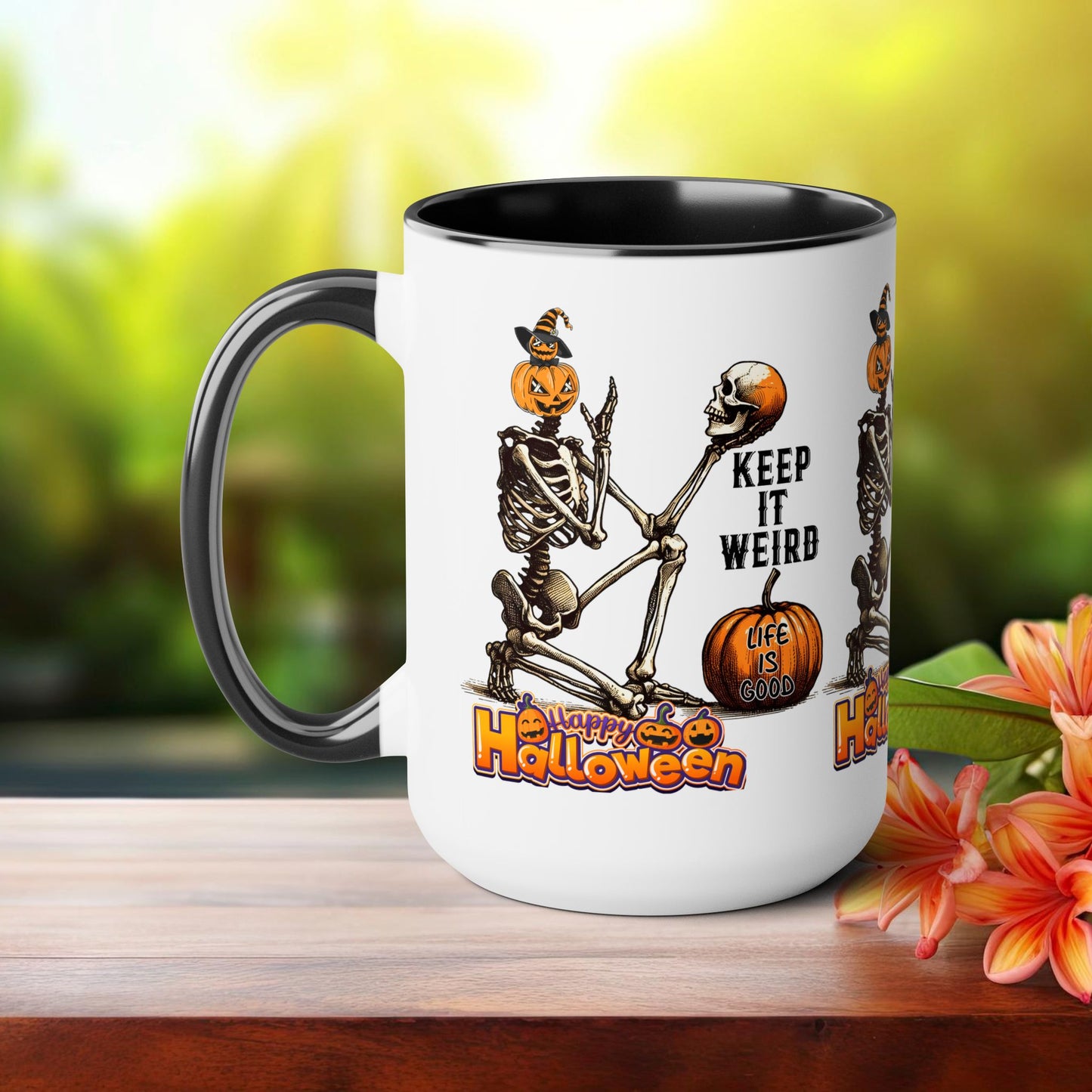 Keep It Weird Halloween Coffee Mug, Beware Halloween Coffee Mug, Trick or Treat Halloween Coffee Mug, Cute Skeleton Coffee Mug, Spooky Season Halloween Coffee Mug.