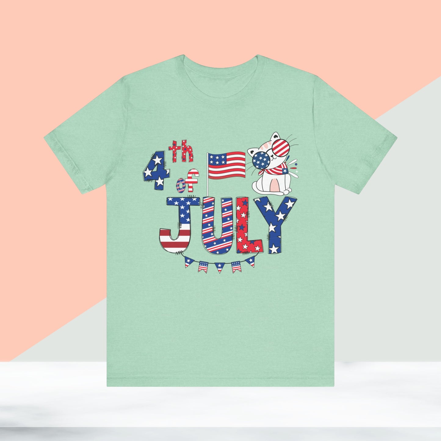 4th of July T-shirt, Red White Blue T-Shirt, Fourth of July unisex jersey short sleeve.