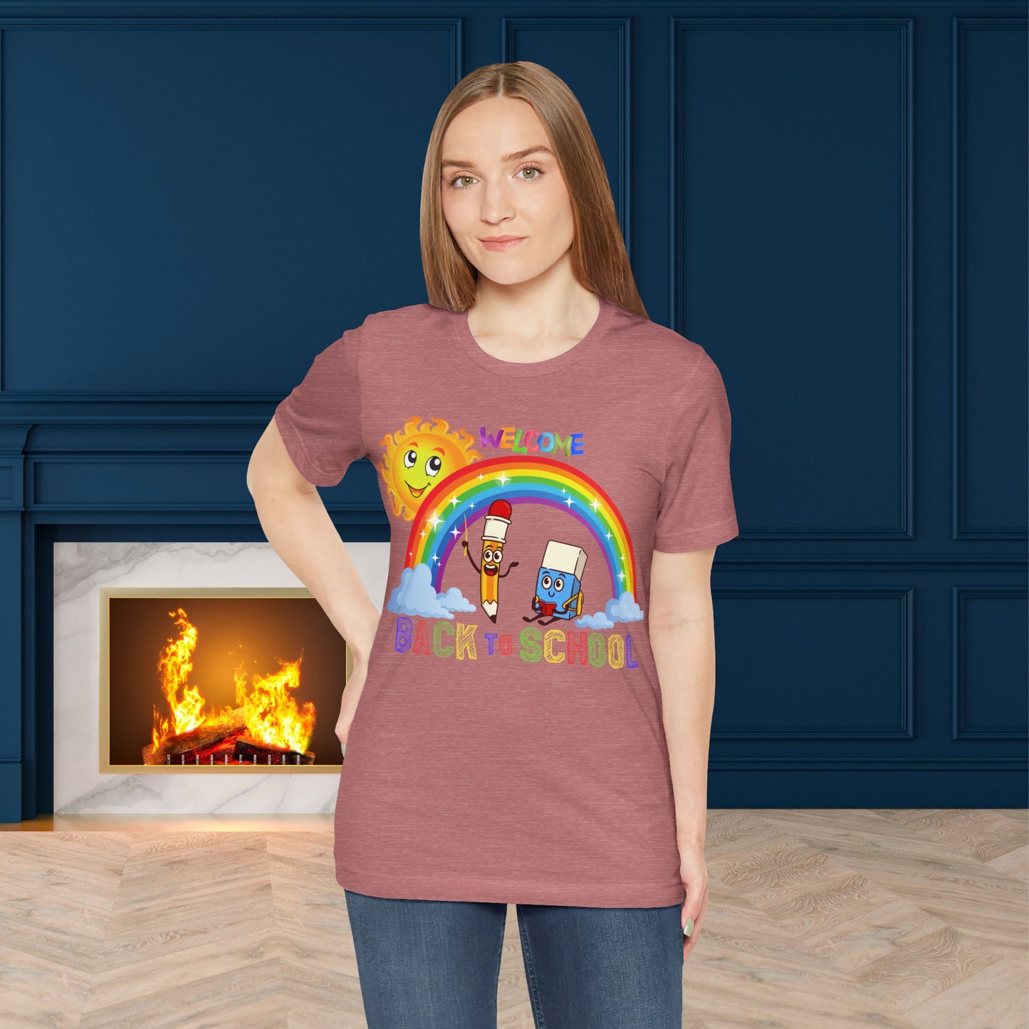 Welcome Back To School T-Shirt, Hello Teacher T-Shirt, Back To School T-Shirt, Teach Love Inspire Teacher Shirt, Teacher Back To school unisex jersey short sleeve.First Day Vibes T-Shirt.