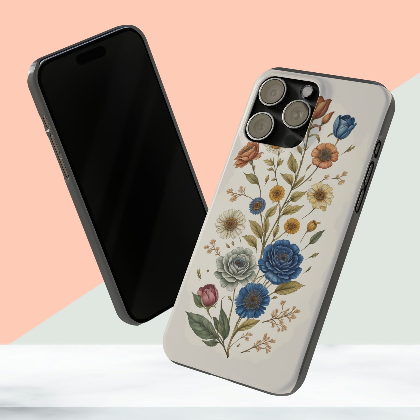 Vintage Floral painting iPhone 15 Phone Cases.