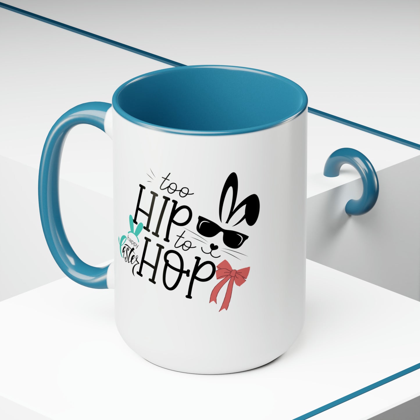 Too Hip To Hop Two-Tone Coffee Mugs, 15oz