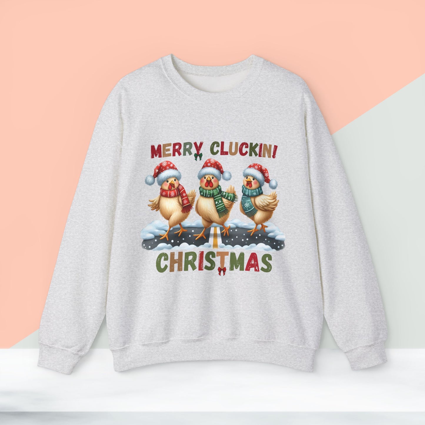 Merry Clucking! Christmas Sweatshirt - Unisex Heavy Blend, Merry Christmas, Festive, Christmas Gift, Crewneck, merry Christmas Sweatshirt, Christmas Sweatshirt  Christmas Gift, Festive Sweatshirt.