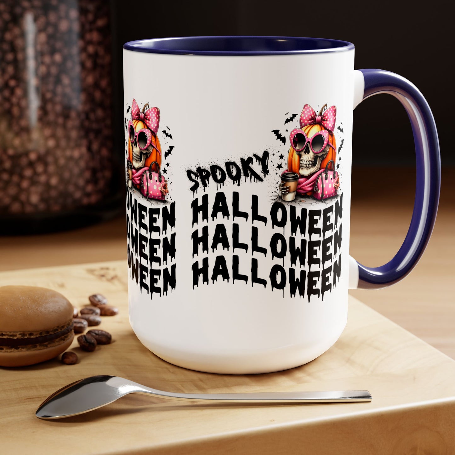 Spooky Halloween Coffee Mug, Beware Halloween Coffee Mug, Trick or Treat Halloween Coffee Mug, Cute Skeleton Coffee Mug, Spooky Season Halloween Coffee Mug.