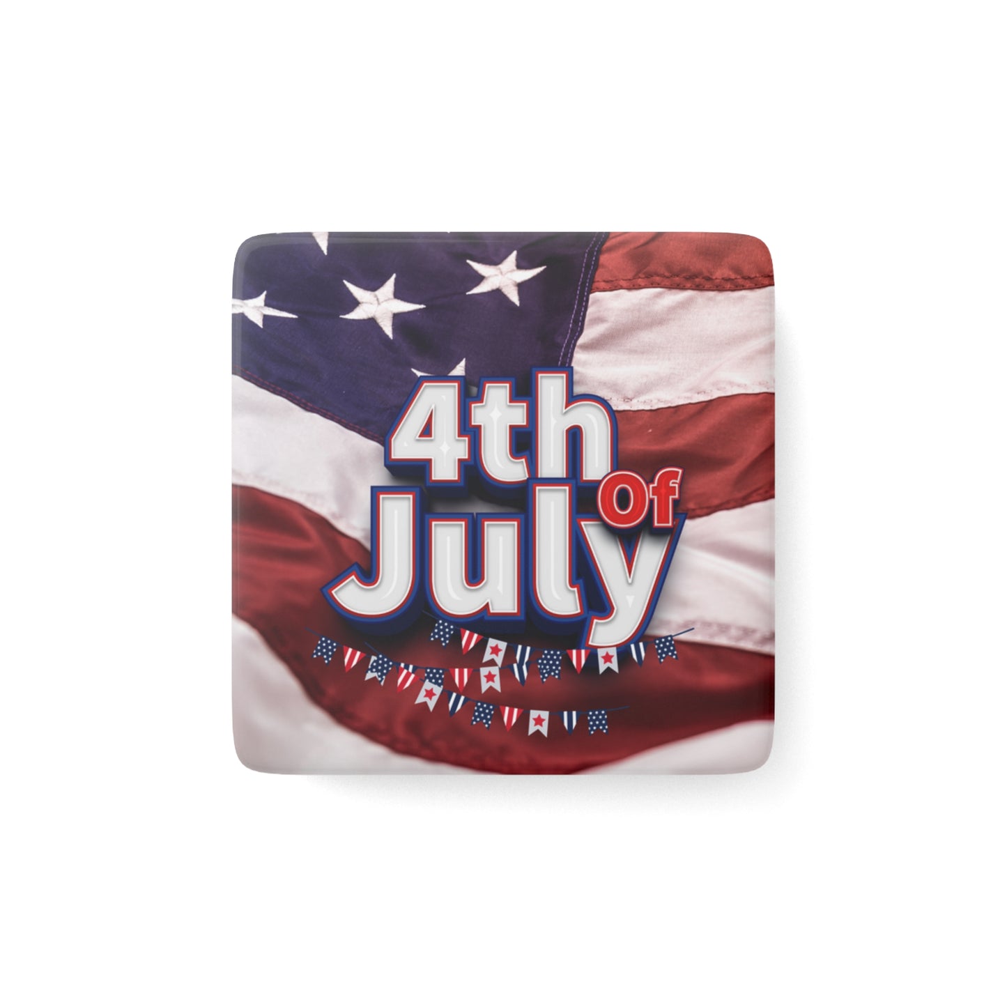 Happy 4th of July Porcelain Magnet, Square, Meowica Magnet, United States magnet, America, Flag, Peace Love America. Proud To Be An American, Red White Blue Magnet, God Bless America Magnet.