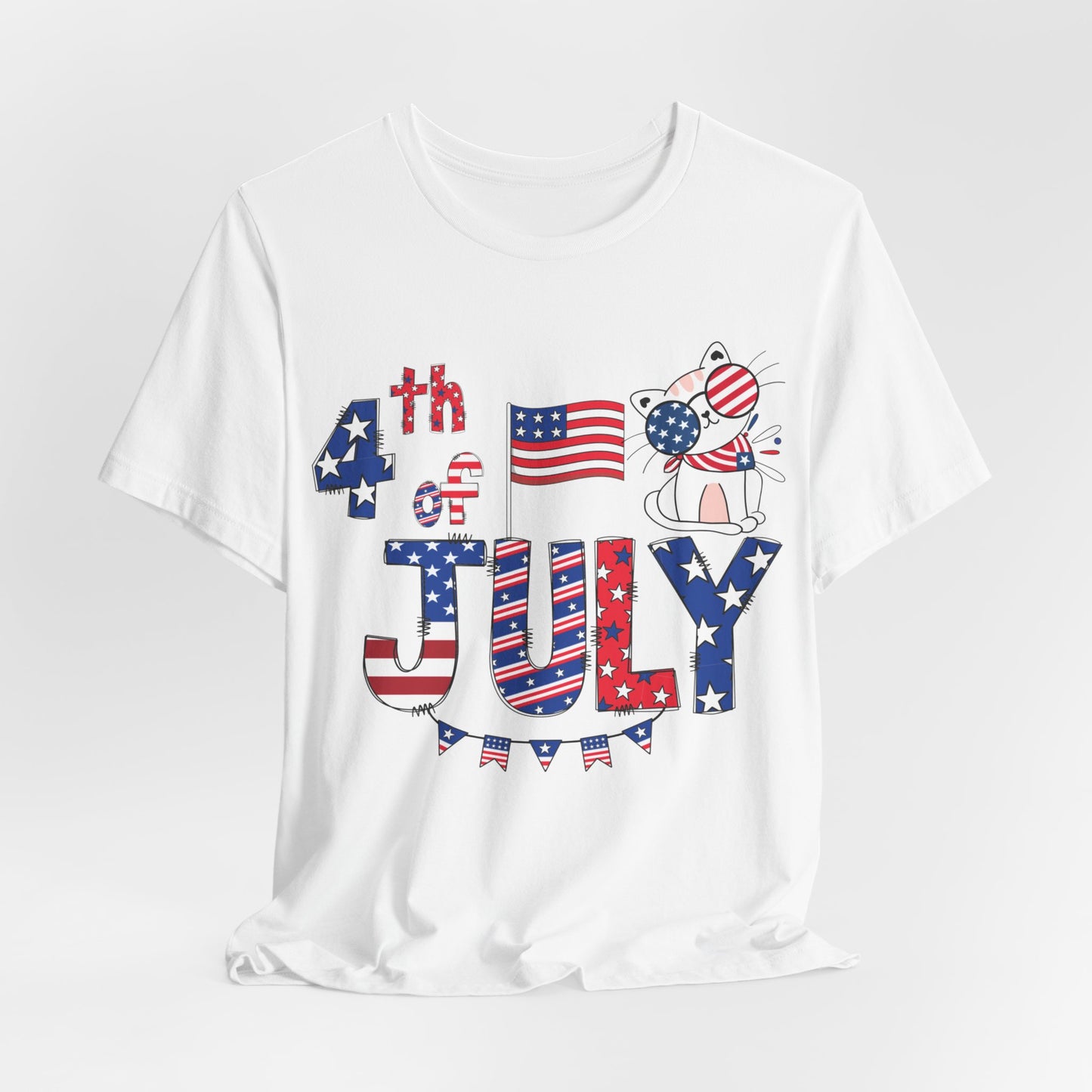 4th of July T-shirt, Red White Blue T-Shirt, Fourth of July unisex jersey short sleeve.