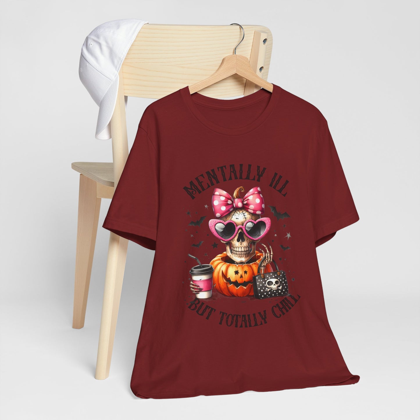 Mentally ill But Totally Chill Halloween T-shirt, Happy Halloween T-shirt, Trick Or Treat T-shirt, Halloween T-shirt, Cool Halloween T-shirt, Spooky T-shirt,