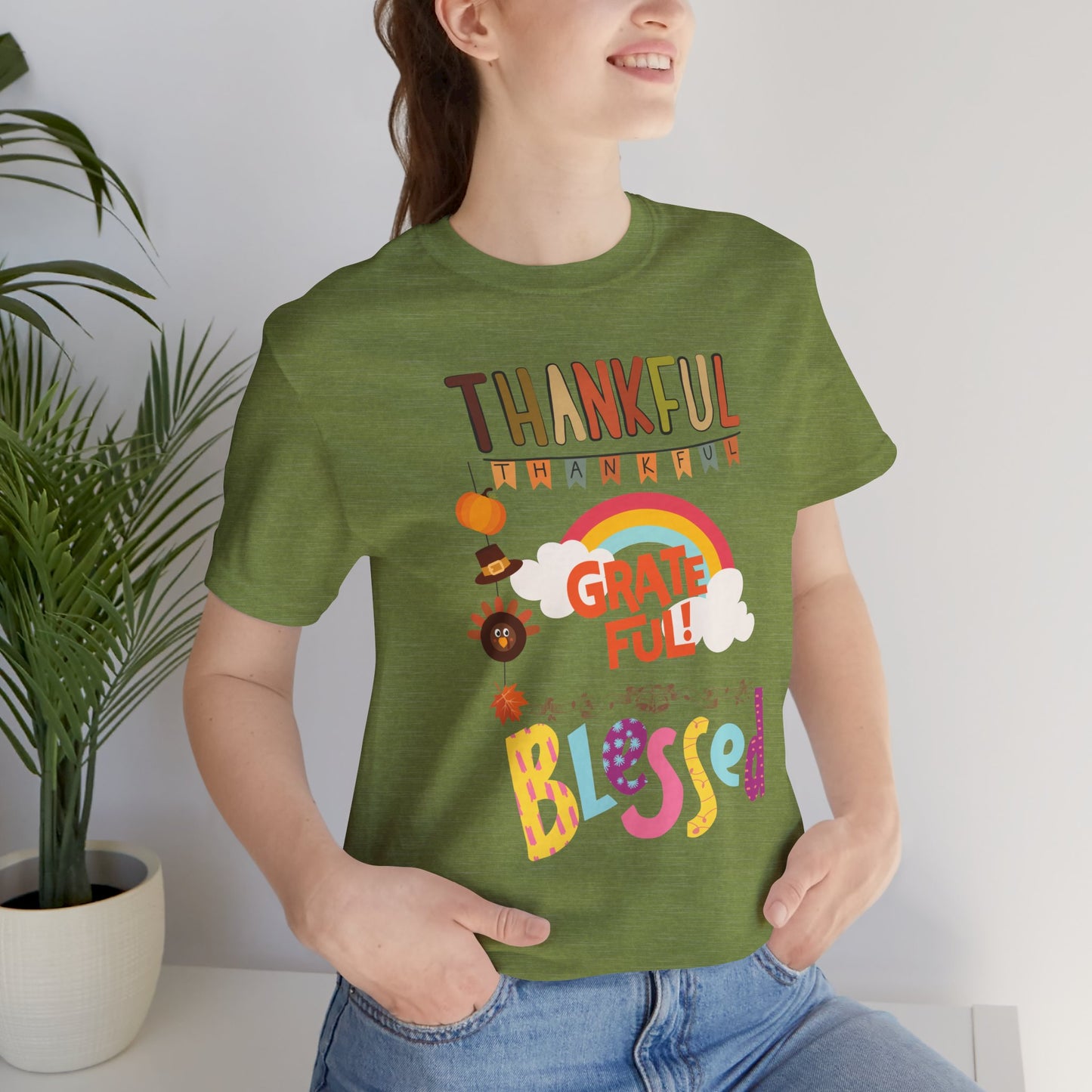 Thankful Grateful Blessed T-shirt, Happy Thanksgiving T-shirt, Happy thanksgiving 2024 T-shirt, Thanksgiving Gift,Turkey Shirt, Family Thanksgiving, Holiday Outfit.