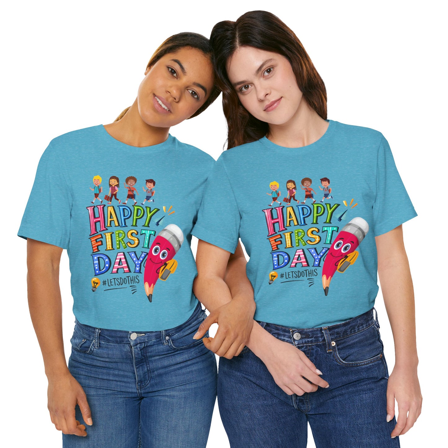 Happy First day T-Shirt, Hello Teacher T-Shirt, Back To School T-Shirt, Teach Love Inspire Teacher Shirt, Teacher Back To school unisex jersey short sleeve.First Day Vibes T-Shirt.
