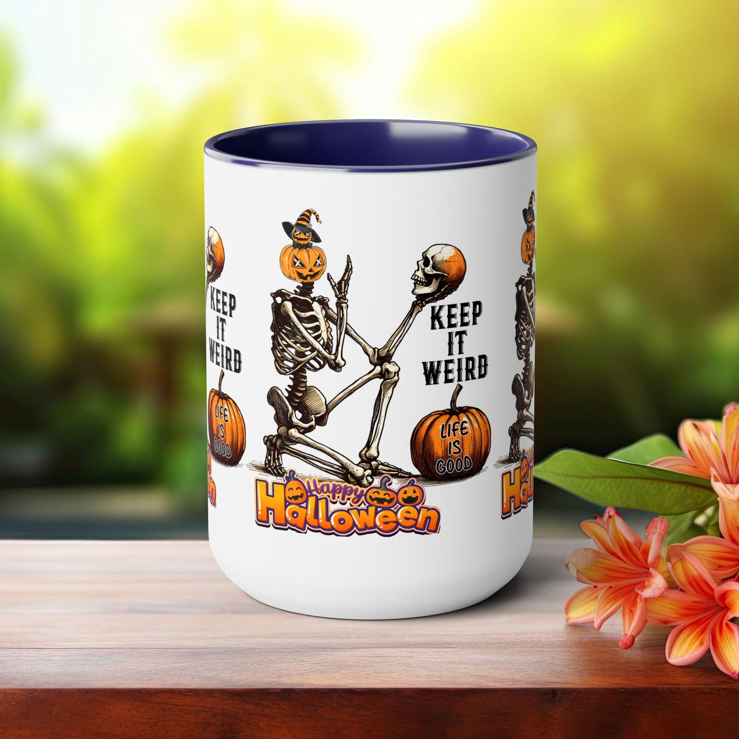 Keep It Weird Halloween Coffee Mug, Beware Halloween Coffee Mug, Trick or Treat Halloween Coffee Mug, Cute Skeleton Coffee Mug, Spooky Season Halloween Coffee Mug.