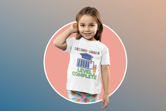 Second Grade Level Complete Back To School Kids Heavy Cotton™ Tee, Back to school Kids Shirt, 1st Day Of School Shirt, Back To School Cotton T-Shirt.