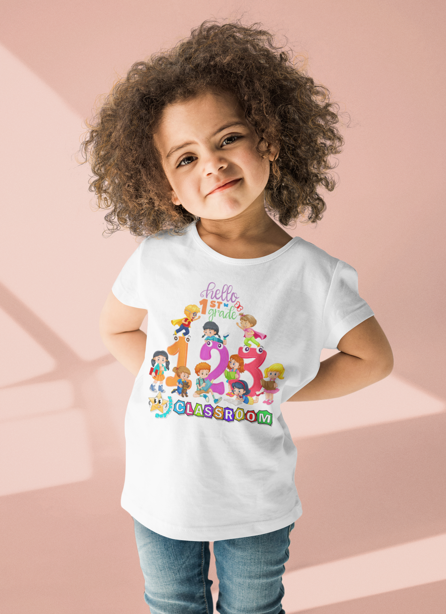 Hello First Grade Back To School Kids Heavy Cotton™ Tee, Back to school Kids Shirt, 1st Day Of School Shirt, Back To School Cotton T-Shirt.