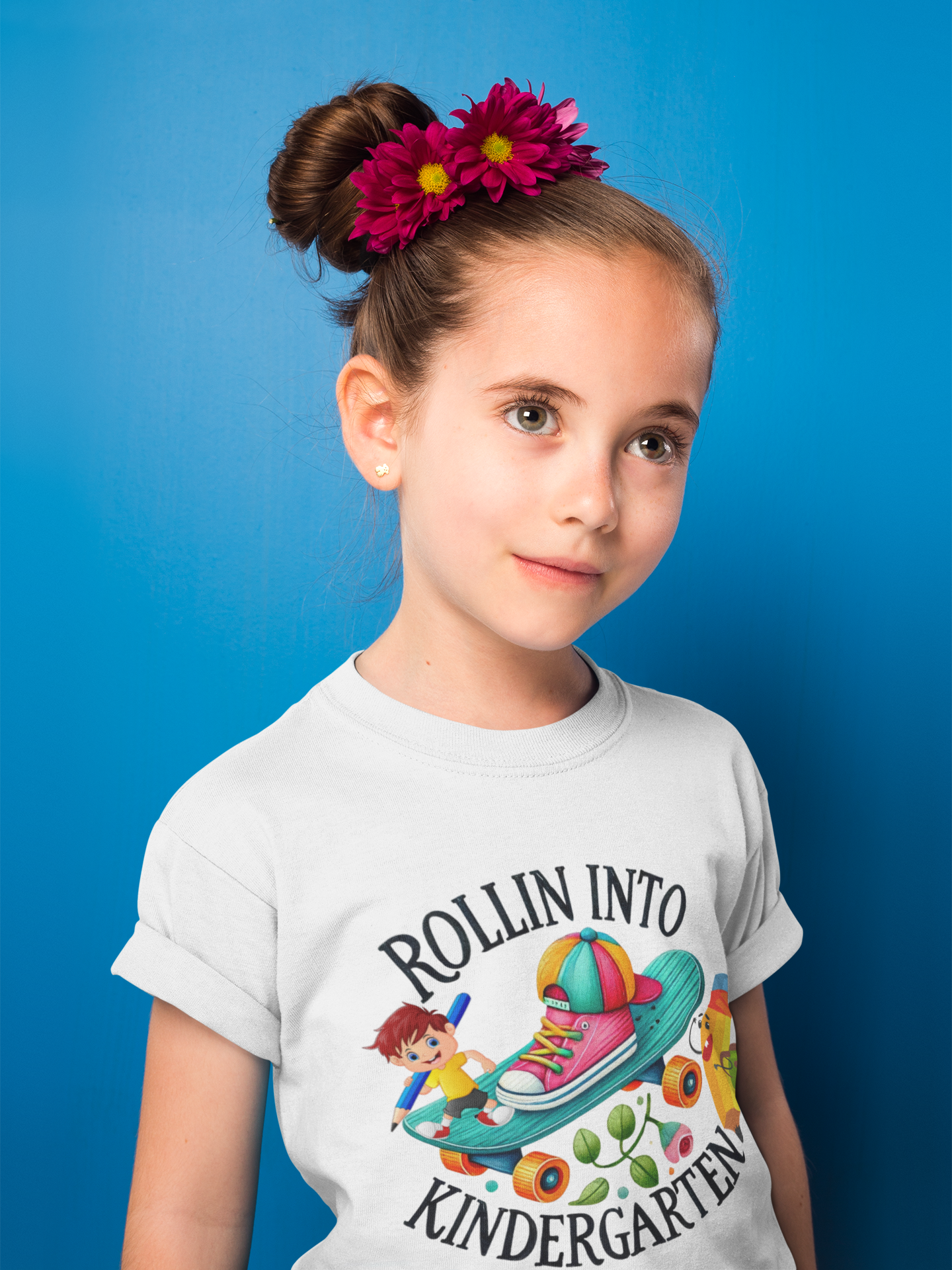 Rolling Into Kindergarten Back To School Kids Heavy Cotton™ Tee, Back to school Kids Shirt, 1st Day Of School Shirt, Back To School Cotton T-Shirt.