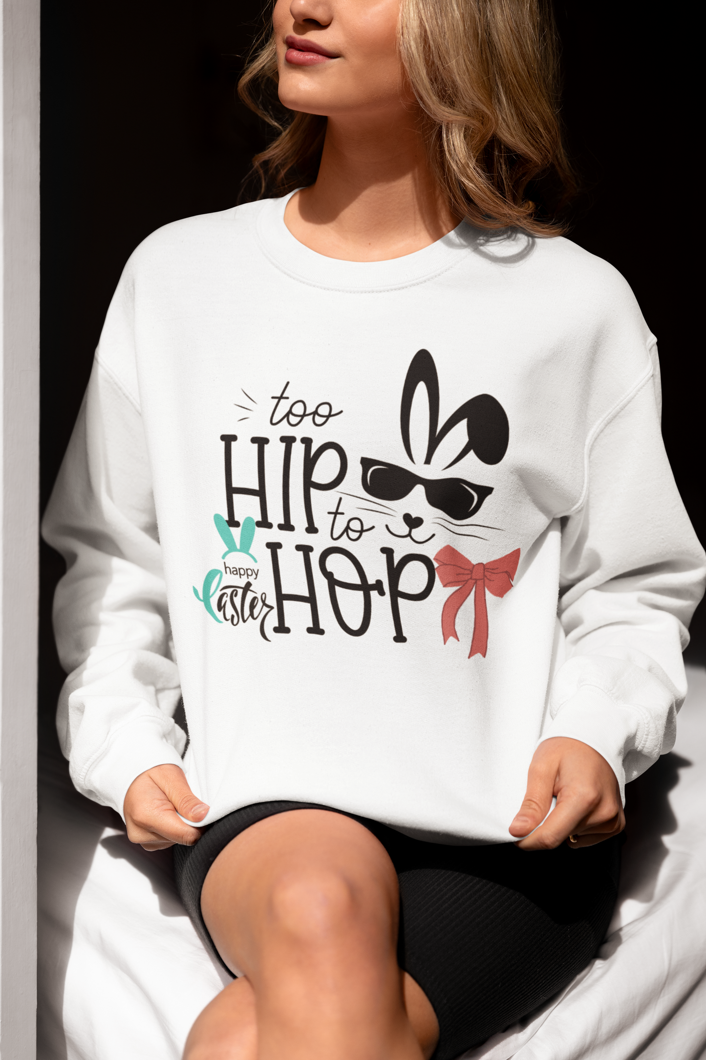 Hip Hop Unisex Crewneck Sweatshirt, Happy Easter Sweatshirt