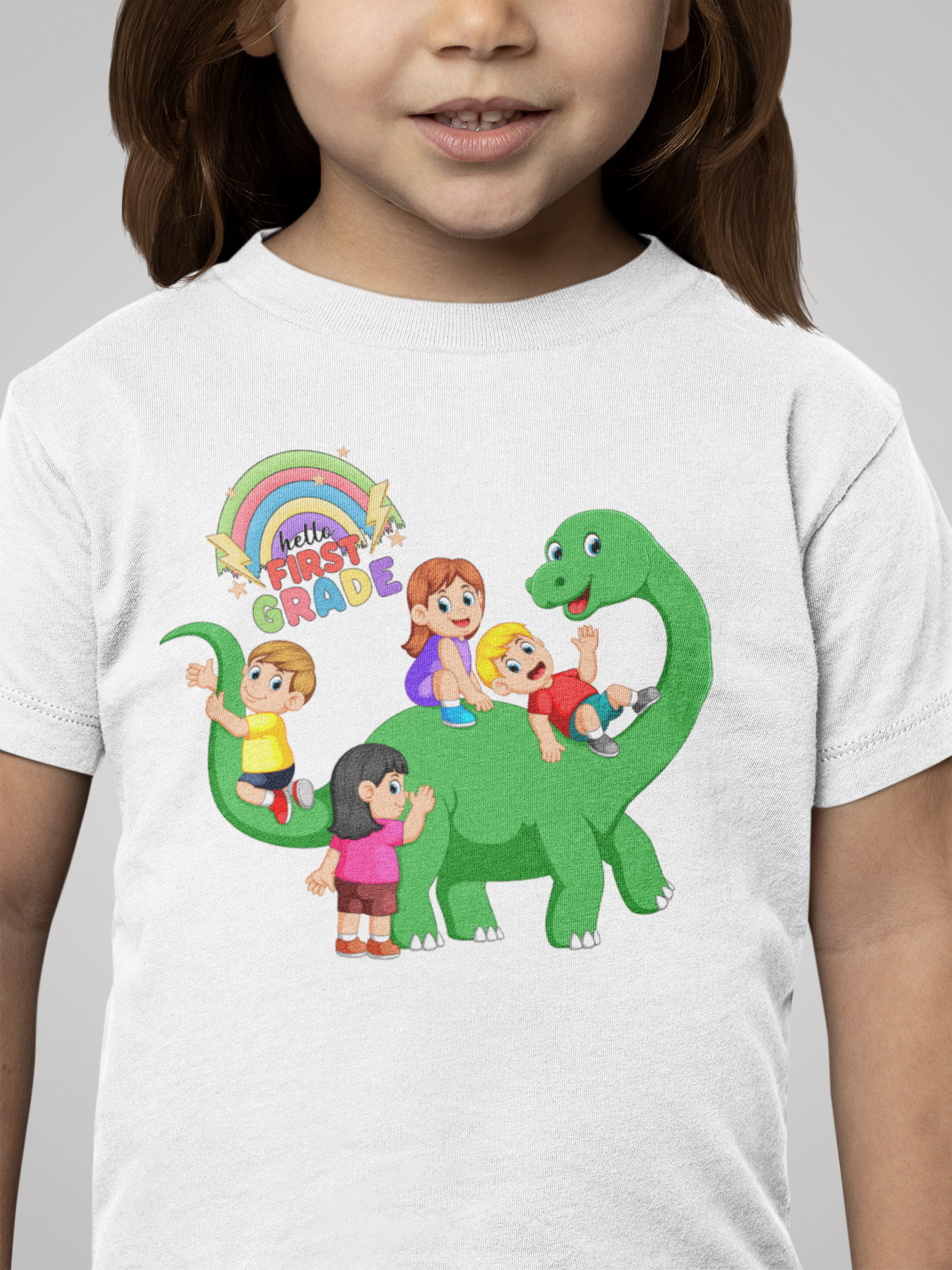 Hello First Grade Back To School Kids Heavy Cotton™ Tee, Back to school Kids Shirt, 1st Day Of School Shirt, Back To School Cotton T-Shirt.