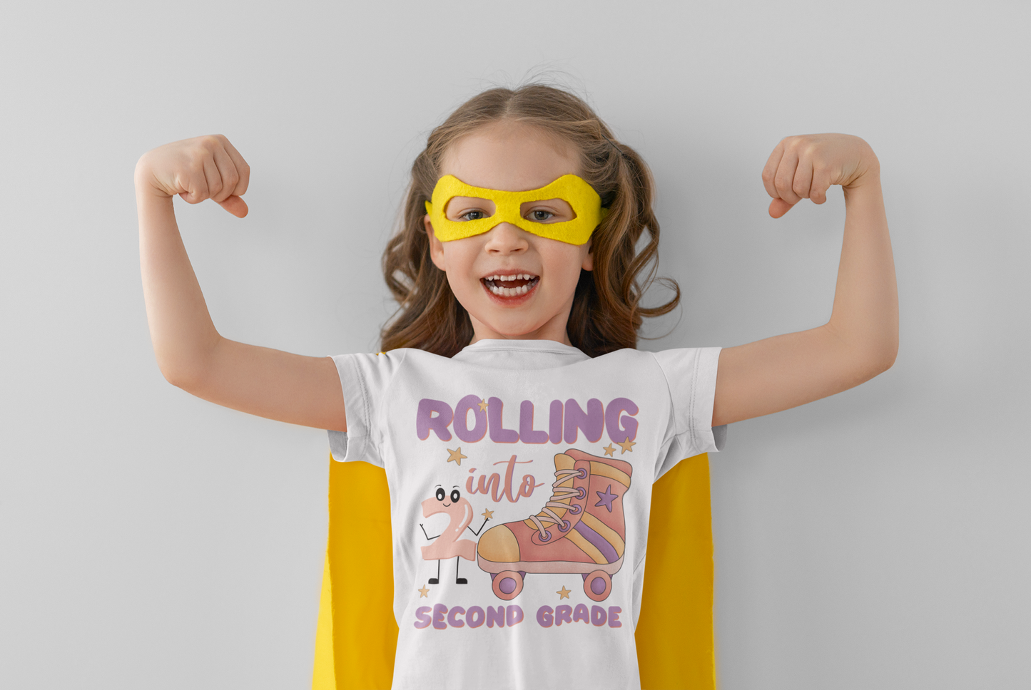 Rolling Into 2nd Grade Back To School Kids Heavy Cotton™ Tee, Back to school Kids Shirt, 1st Day Of School Shirt, Back To School Cotton T-Shirt.