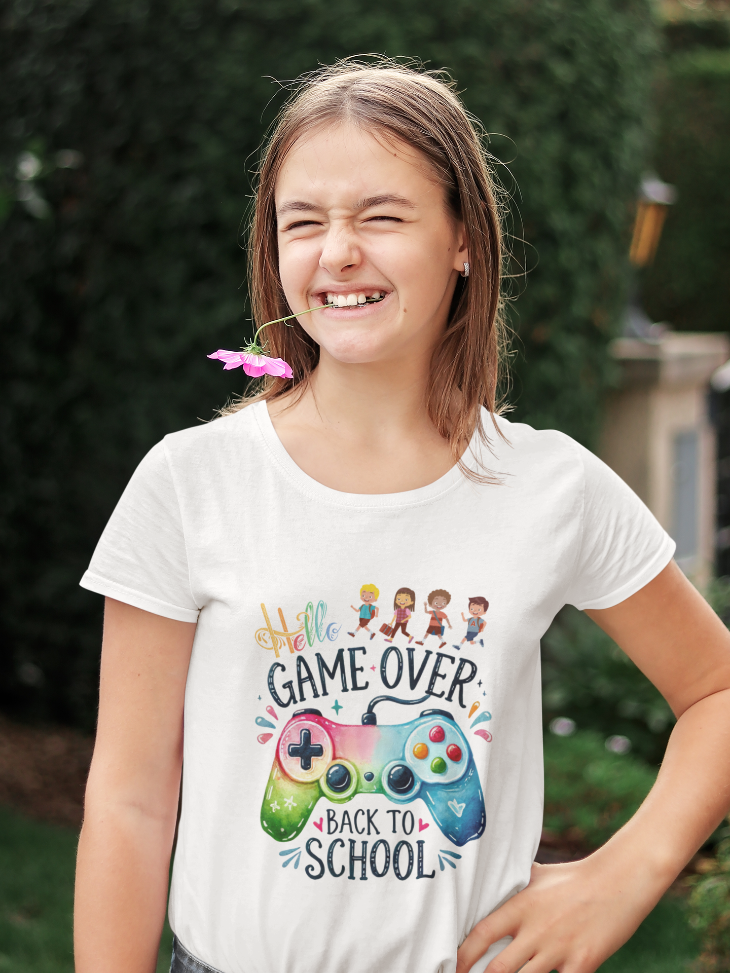 Hello Game Over Back To School Kids Heavy Cotton™ Tee, Back to school Kids Shirt, 1st Day Of School Shirt, Back To School Cotton T-Shirt.